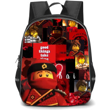 Ninjago Kai School Backpack StudentPack - Kai Collage Red Background