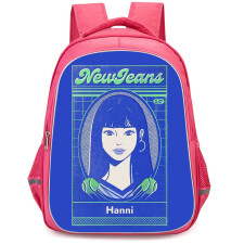 New Jeans Hanni Backpack StudentPack - Hanni ID Blue Art Poster