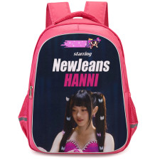 New Jeans Hanni Backpack StudentPack - Hanni Portrait On Black Background