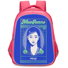New Jeans Minji Backpack StudentPack - Minji ID Blue Art Poster