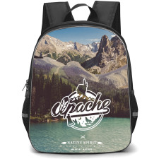 Native American Backpack School Bag StudentPack - Native American Apache Logo Lake Poster