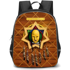 Native American Cherokee Tribe Backpack School Bag StudentPack - Cherokee Tribe Long Hair Clan Mask Poster