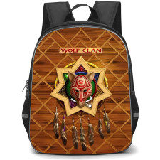 Native American Cherokee Tribe Backpack School Bag StudentPack - Cherokee Tribe Wolf Clan Mask Poster