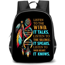 Native American Backpack School Bag StudentPack - Native American Listen To The Wind Phrase Poster