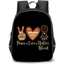 Native American Backpack School Bag StudentPack - Native American Peace Love Native Blood