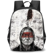 Native American Backpack School Bag StudentPack - Native American Sitting Bull Hunkpapa Lakota Chief