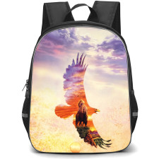 Native American Backpack School Bag StudentPack - Native American Warrior Eagle Silhouette Poster