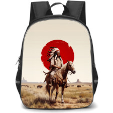 Native American Backpack School Bag StudentPack - Native American Warrior Ride Poster