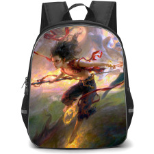 Ne Zha Backpack StudentPack - Ne Zha If There Is No Way Ahead Anime Painting Poster