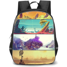 No Man's Sky Backpack School Bag StudentPack - No Man's Sky Maps Collage