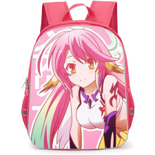 No Game No Life Jibril Backpack StudentPack - Jibril Portrait Illustration Art On Pink Background