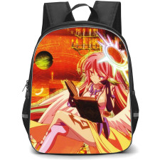 No Game No Life Jibril Backpack StudentPack - Jibril Reading Book Illustration Art
