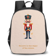 Nutcraker Backpack School Bag StudentPack - Believe Magic Quote Portrait Poster