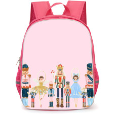 Nutcraker Backpack School Bag StudentPack - Characters Portrait Vector Art In Pink Background
