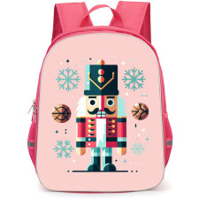Nutcraker Backpack School Bag StudentPack - Fierce Portrait Vector Art In Pink Background