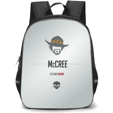 Overwatch Cassidy Backpack StudentPack - Cassidy Sympol Minimalist On Silver Background