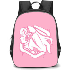 Overwatch D Va Backpack StudentPack - D Va Avatar On Pink Background