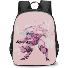 Overwatch D Va Backpack StudentPack - D Va Side Portrait On Pink Background