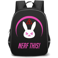 Overwatch D Va Backpack StudentPack - D Va Sympol On Black Background