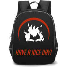 Overwatch Junkrat Backpack StudentPack - Junkrat Sympol On Black Background
