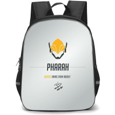 Overwatch Pharah Backpack StudentPack - Pharah Sympol Minimalist On Silver Background