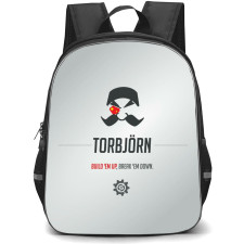 Overwatch Torbjorn Backpack StudentPack - Torbjorn Sympol Minimalist On Silver Background