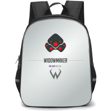 Overwatch Widowmaker Backpack StudentPack - Widowmaker Sympol Minimalist On Silver Background