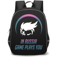 Overwatch Zarya Backpack StudentPack - Zarya Sympol On Black Background