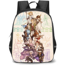 Octopath Traveler Backpack School Bag StudentPack - Octopath Traveler Characters Attacking Stance Poster