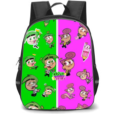 The Fairly Oddparents a New Wish Backpack StudentPack - Wanda Cosmo Pattern Half Cartoon Art