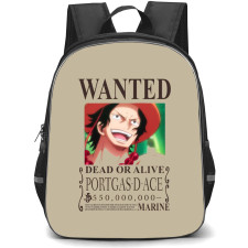 One Piece Ace Backpack StudentPack - Ace Wanted Bounty Poster