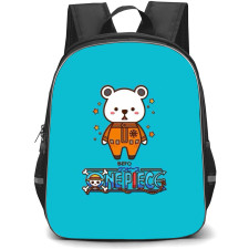 One Piece Bepo Backpack StudentPack - Bepo Chibi Portrait Cyan Background