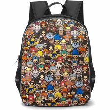 One Piece Backpack StudentPack - All Characters Collage Chibi Pattern Art