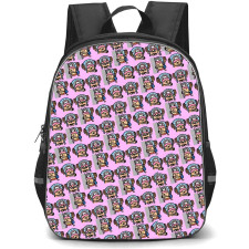 One Piece Chopper Backpack StudentPack - Chopper Chibi Avator Pattern Art On Pink Background