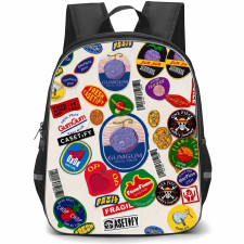 One Piece Backpack School Bag StudentPack - One Piece Devil Fruit Sticker Bomb Collage Poster