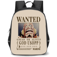 One Piece GOD USOPP Backpack StudentPack - GOD USOPP Wanted Bounty Wanted Poster