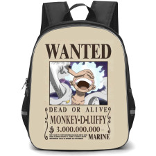 One Piece Luffy Backpack StudentPack - Gear 5 Luffy Wanted Bounty Poster