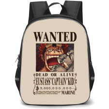 One Piece Kid Backpack StudentPack - Kid Wanted Bounty Poster