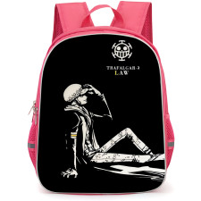 One Piece Trafalgar D Water Law Backpack StudentPack - Trafalgar D Water Law Black And White Sitting Side Portrait
