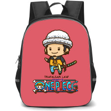 One Piece Law Backpack StudentPack - Law Chibi Portrait Peach Background