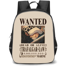 One Piece Trafalgar D Water Law Backpack StudentPack - Trafalgar D Water Law Wanted Bounty Poster