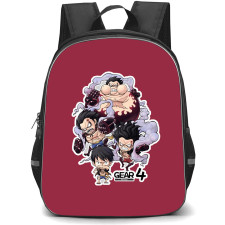 One Piece Luffy Backpack StudentPack - Luffy All Formations Gray Background