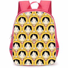 One Piece Luffy Backpack StudentPack - Luffy Avator Pattern Art On Yellow Background