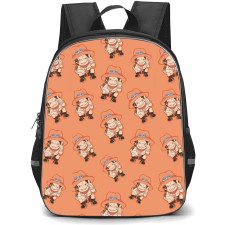 One Piece Luffy Backpack StudentPack - Luffy Chibi Pattern Art On Orange