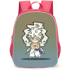 One Piece Luffy Backpack StudentPack - Luffy Gear 5 Chibi Standing On Gray Background