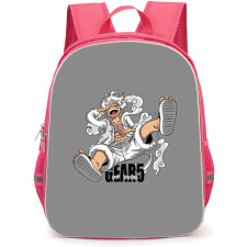 One Piece Luffy Backpack StudentPack - Luffy Gear 5 Laughing On Gray Background