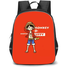 One Piece Luffy Backpack StudentPack - Luffy Standing Portrait Red Background