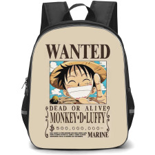 One Piece Luffy Backpack StudentPack - Luffy Wanted Bounty Poster
