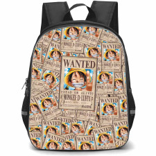 One Piece Luffy Backpack StudentPack - Luffy Wanted Bounty Pattern Art