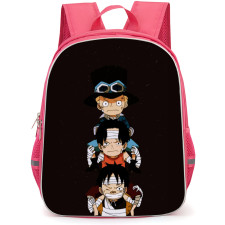 One Piece Backpack StudentPack - Luffy Ace Sabo 3 Brothers Portrait Black Background